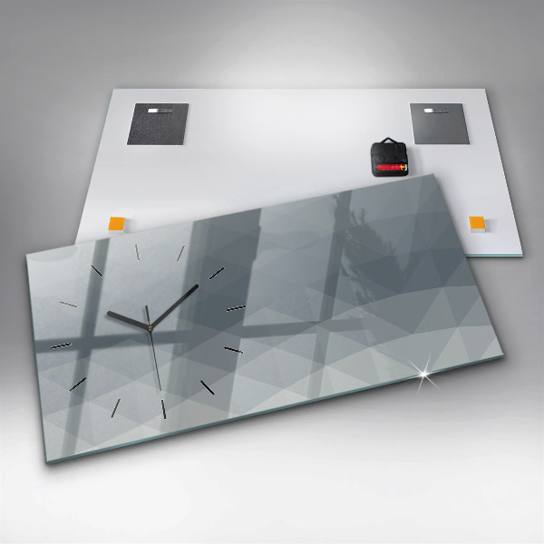 Horizontální skleněné hodiny na stěnu Abstrakce vlny