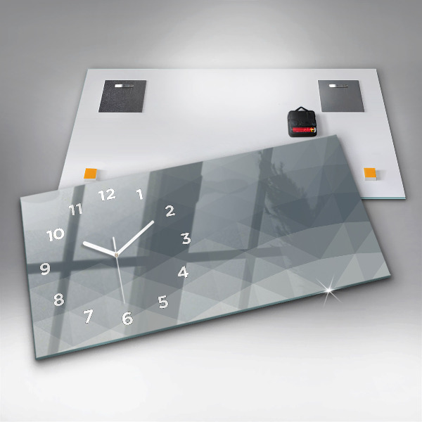 Horizontální skleněné hodiny na stěnu Abstrakce vlny