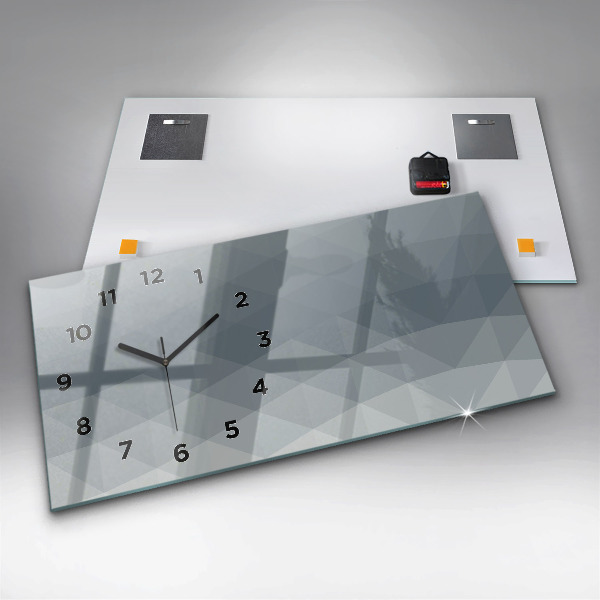 Horizontální skleněné hodiny na stěnu Abstrakce vlny