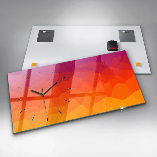 Horizontální skleněné hodiny na stěnu Východ slunce