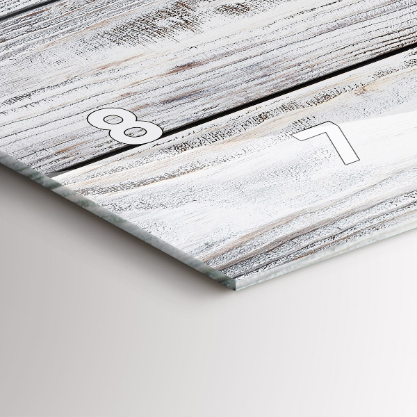 Horizontální skleněné hodiny na stěnu Malovaná prkna