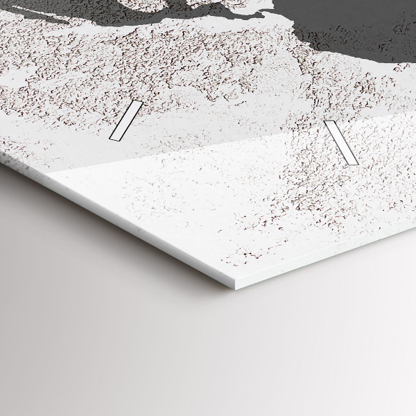 Horizontální skleněné hodiny na stěnu Betonová mapa světa