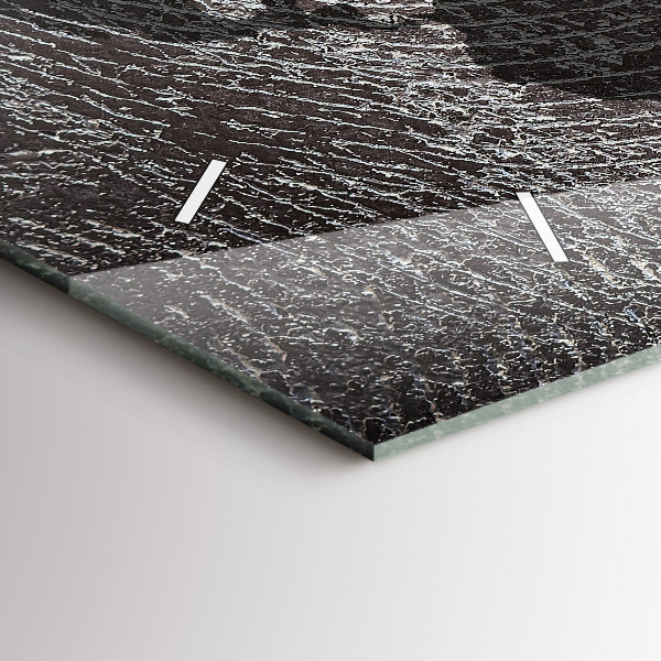 Horizontální skleněné hodiny na stěnu Betonová mapa světa