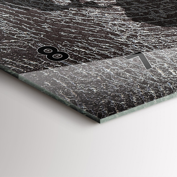 Horizontální skleněné hodiny na stěnu Betonová mapa světa