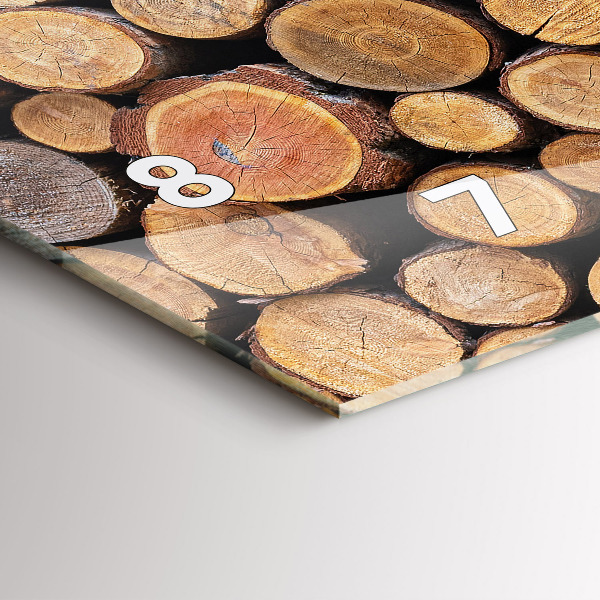 Horizontální skleněné hodiny na stěnu Kruhy stromů