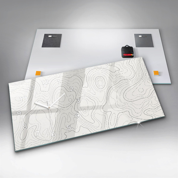 Horizontální skleněné hodiny na stěnu Skvrny abstraktní