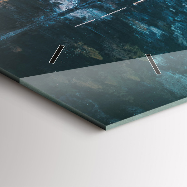 Horizontální skleněné hodiny na stěnu Lodě na jezeře