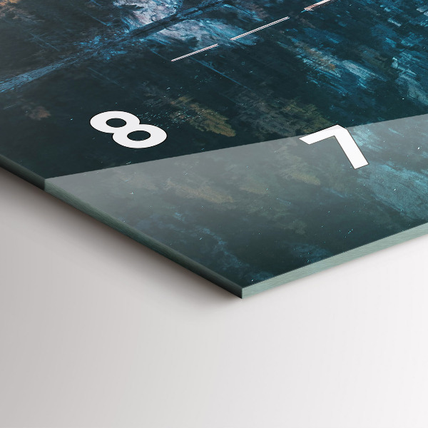 Horizontální skleněné hodiny na stěnu Lodě na jezeře