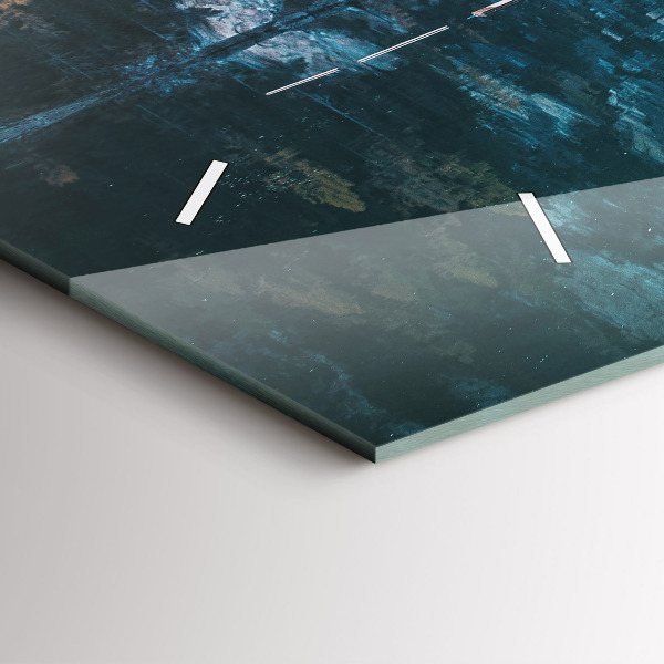 Horizontální skleněné hodiny na stěnu Lodě na jezeře