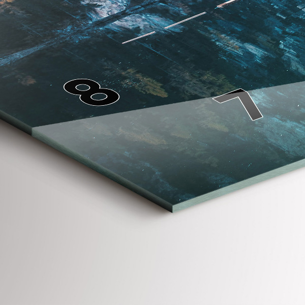 Horizontální skleněné hodiny na stěnu Lodě na jezeře