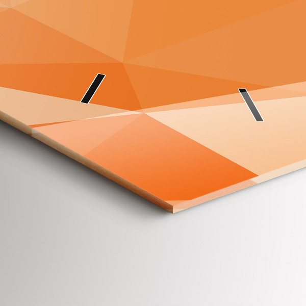 Horizontální skleněné hodiny na stěnu Abstraktní trojúhelníky