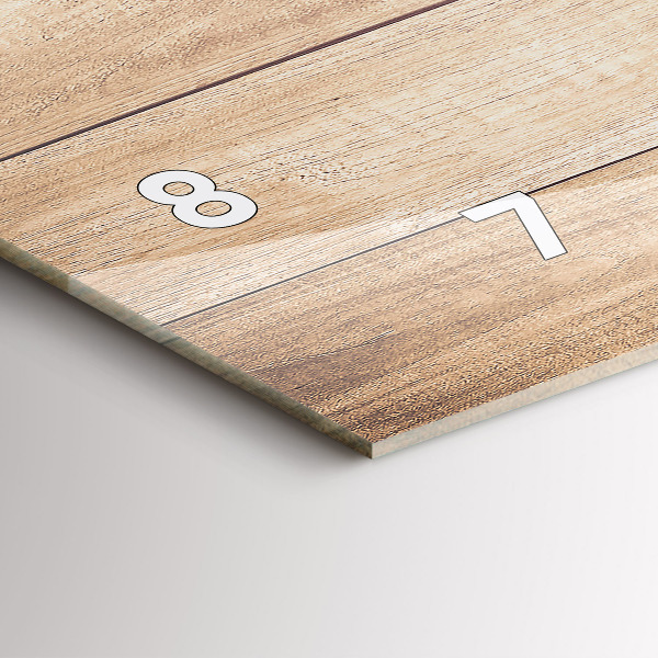 Horizontální skleněné hodiny na stěnu Dřevěná textura