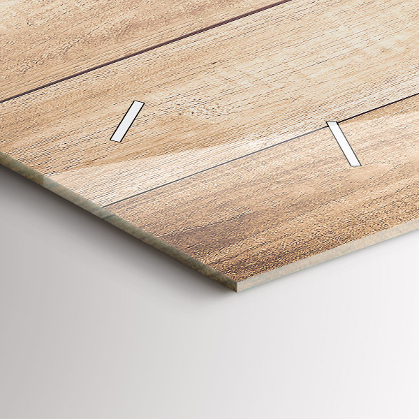 Horizontální skleněné hodiny na stěnu Dřevěná textura