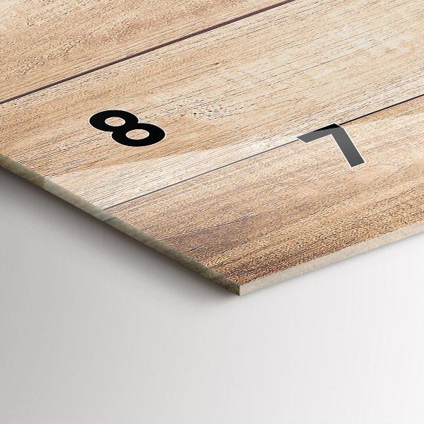 Horizontální skleněné hodiny na stěnu Dřevěná textura