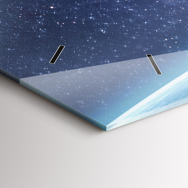 Horizontální skleněné hodiny na stěnu Astronaut