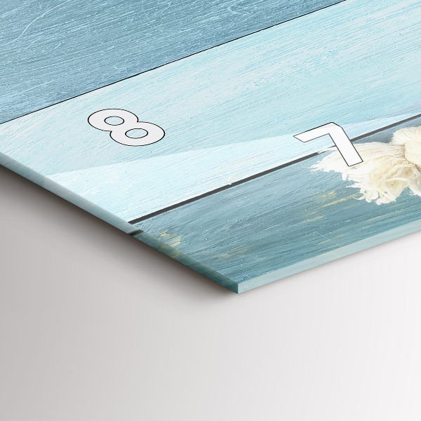 Horizontální skleněné hodiny na stěnu Pruhy prken a mušle