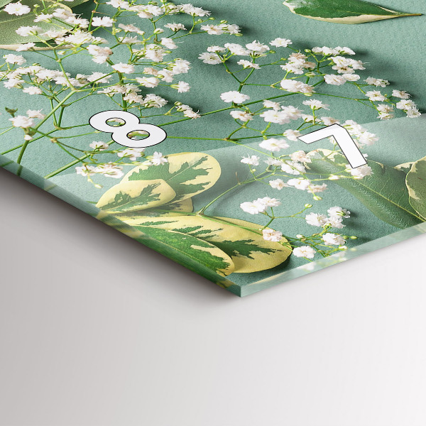 Horizontální skleněné hodiny na stěnu Křehké květiny