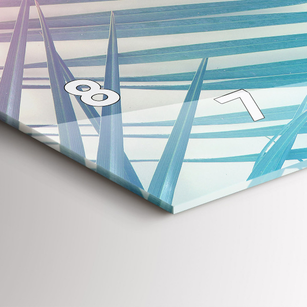 Horizontální skleněné hodiny na stěnu Tropická palma