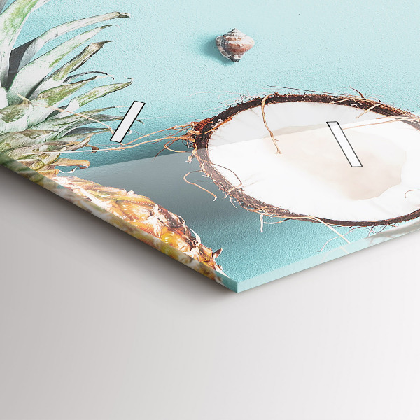 Horizontální skleněné hodiny na stěnu Letní kompozice