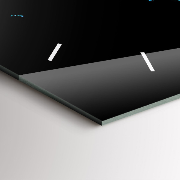 Horizontální skleněné hodiny na stěnu Obrysy mapy světa