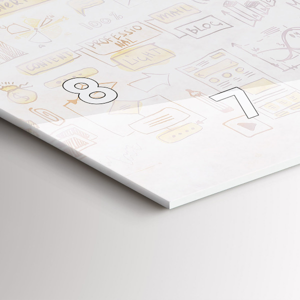 Horizontální skleněné hodiny na stěnu Abstraktní mozek