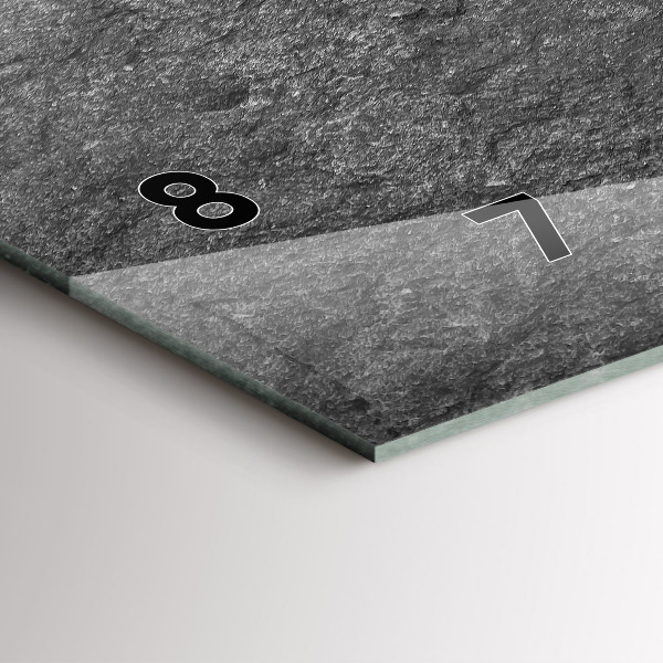 Horizontální skleněné hodiny na stěnu Sopečná skála