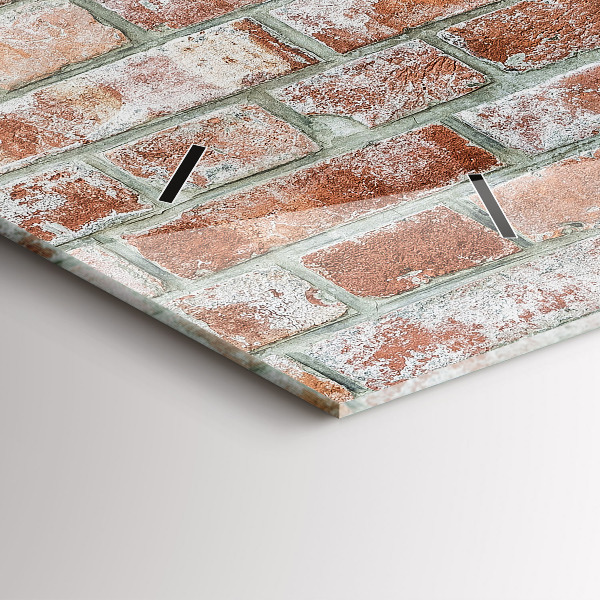 Horizontální skleněné hodiny na stěnu Cihlová zeď