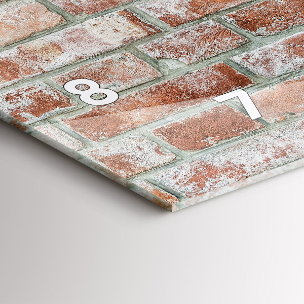 Horizontální skleněné hodiny na stěnu Cihlová zeď