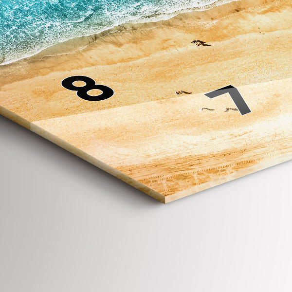 Horizontální skleněné hodiny na stěnu Lidé na mořské pláži