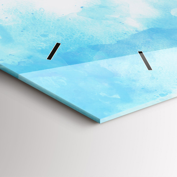 Horizontální skleněné hodiny na stěnu Malované skvrny