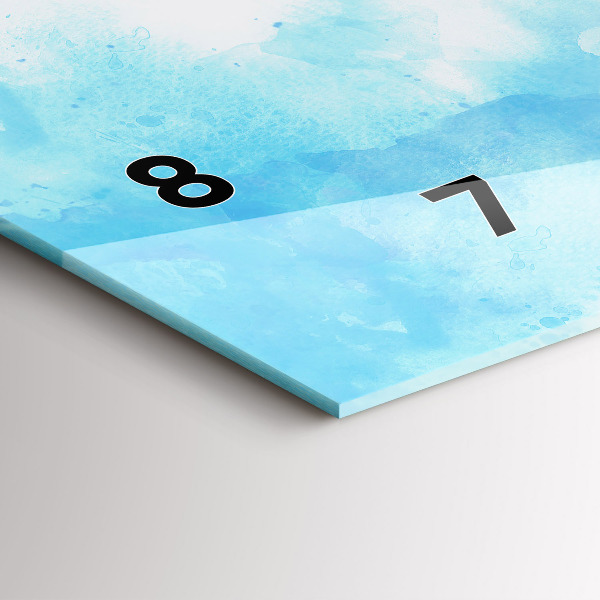 Horizontální skleněné hodiny na stěnu Malované skvrny