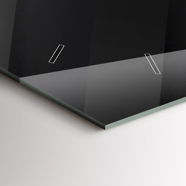 Horizontální skleněné hodiny na stěnu Tmavý vzor na stěně