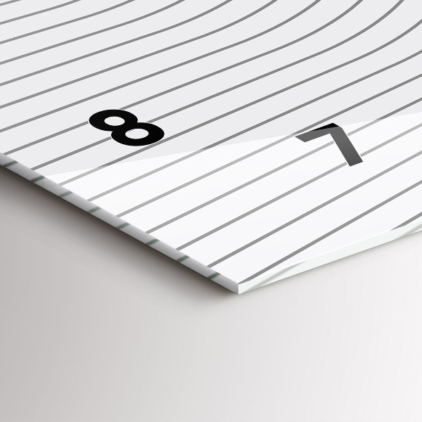 Horizontální skleněné hodiny na stěnu Čáry abstraktní