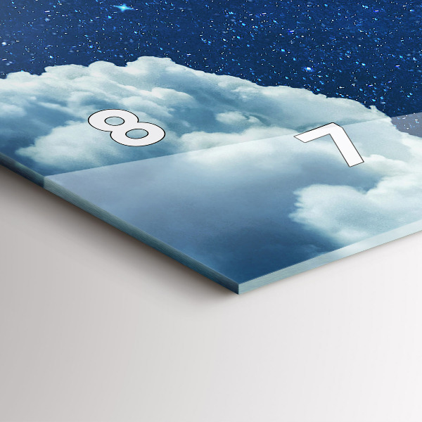 Horizontální skleněné hodiny na stěnu Noční obloha