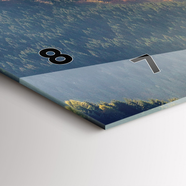 Horizontální skleněné hodiny na stěnu Horská krajina