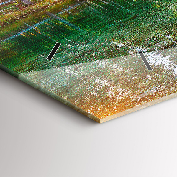 Horizontální skleněné hodiny na stěnu Řeka hory Krajina