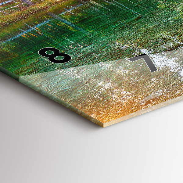 Horizontální skleněné hodiny na stěnu Řeka hory Krajina