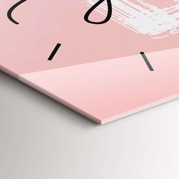 Horizontální skleněné hodiny na stěnu Nápis Miluj se