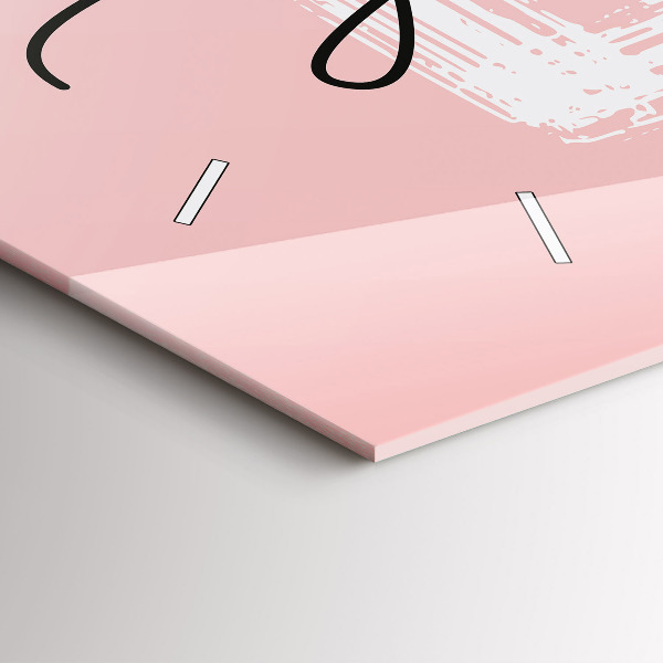 Horizontální skleněné hodiny na stěnu Nápis Miluj se