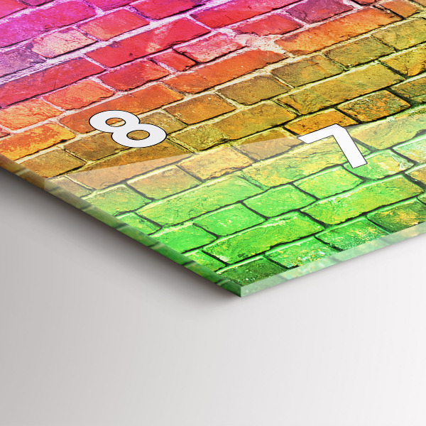 Horizontální skleněné hodiny na stěnu Malovaná zeď