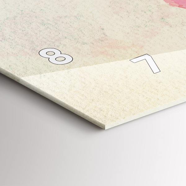 Horizontální skleněné hodiny na stěnu Akvarelová mapa světa