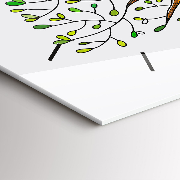 Horizontální skleněné hodiny na stěnu Kořeny stromu