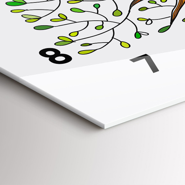 Horizontální skleněné hodiny na stěnu Kořeny stromu