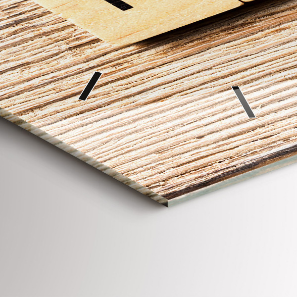 Horizontální skleněné hodiny na stěnu Rodinný nápis