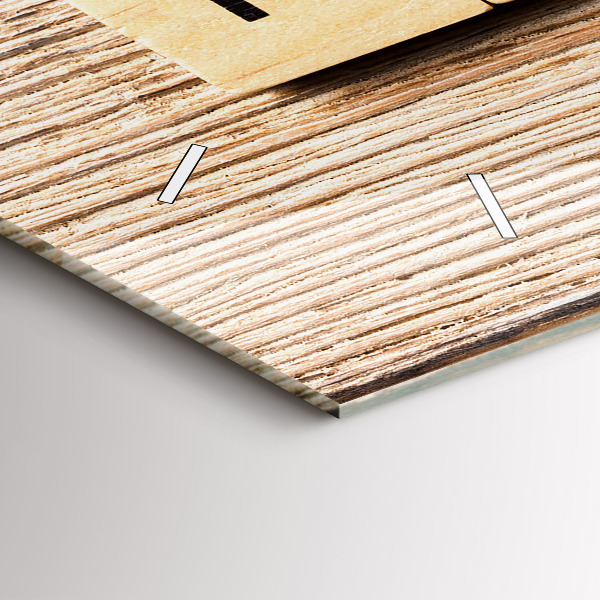 Horizontální skleněné hodiny na stěnu Rodinný nápis