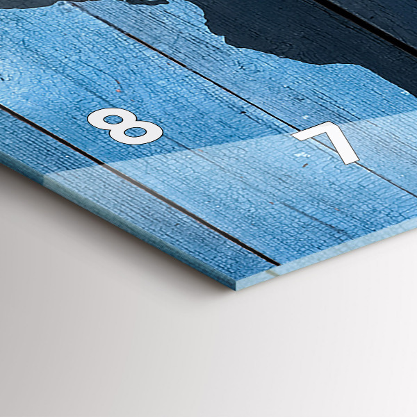 Horizontální skleněné hodiny na stěnu Desková mapa světa