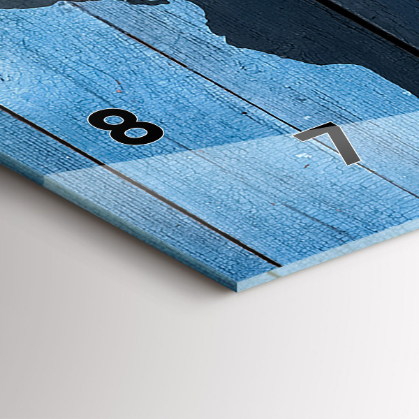 Horizontální skleněné hodiny na stěnu Desková mapa světa