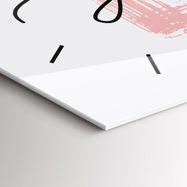 Horizontální skleněné hodiny na stěnu Nápis miluj sám sebe