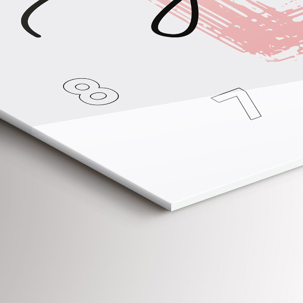 Horizontální skleněné hodiny na stěnu Nápis miluj sám sebe