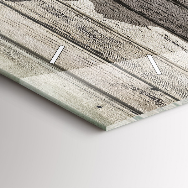 Horizontální skleněné hodiny na stěnu Mapa světa prkna